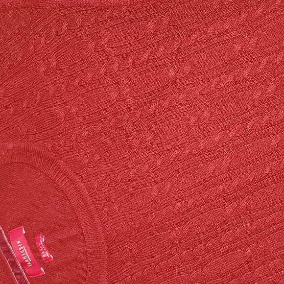 VanHeusen Cable Knit Sweater-Cranberry - Picture 2 of 5